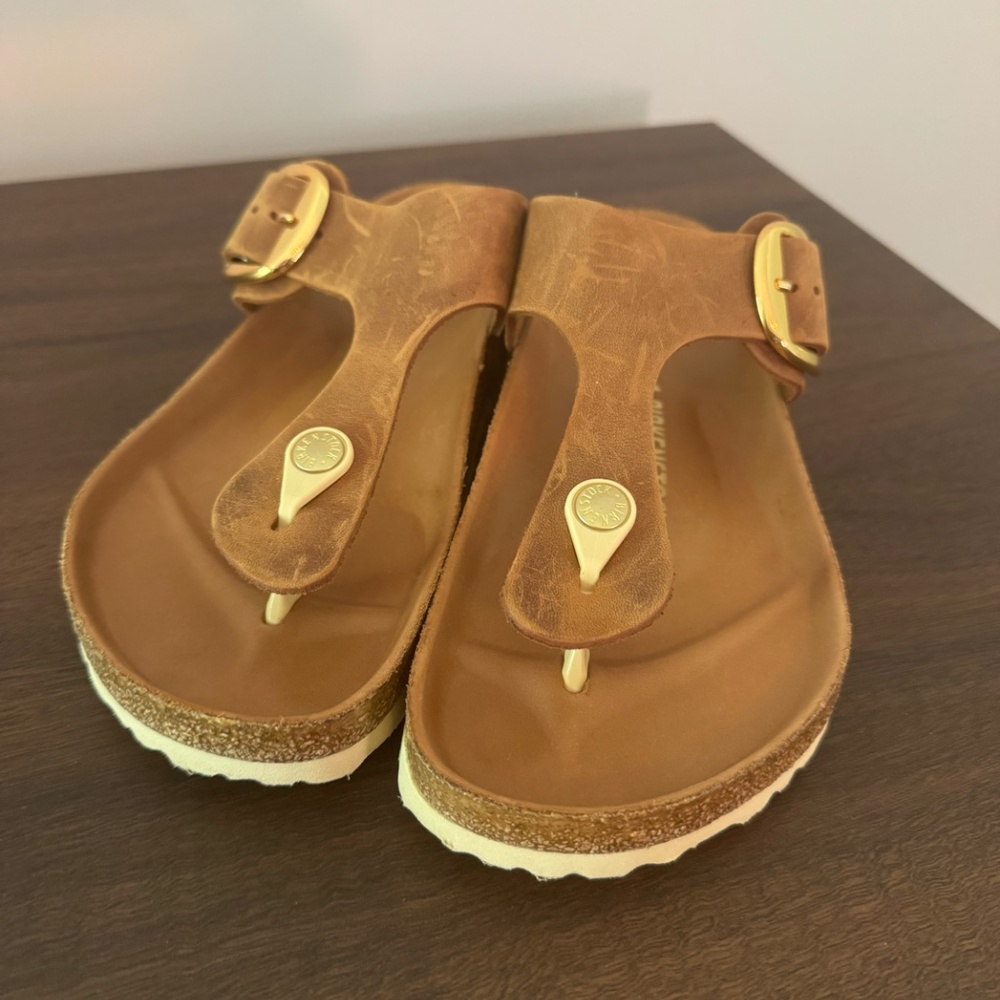 Birkenstock Women's Gizeh Big Buckle Oiled Leather Thong size 39 - Picture 2 of 12